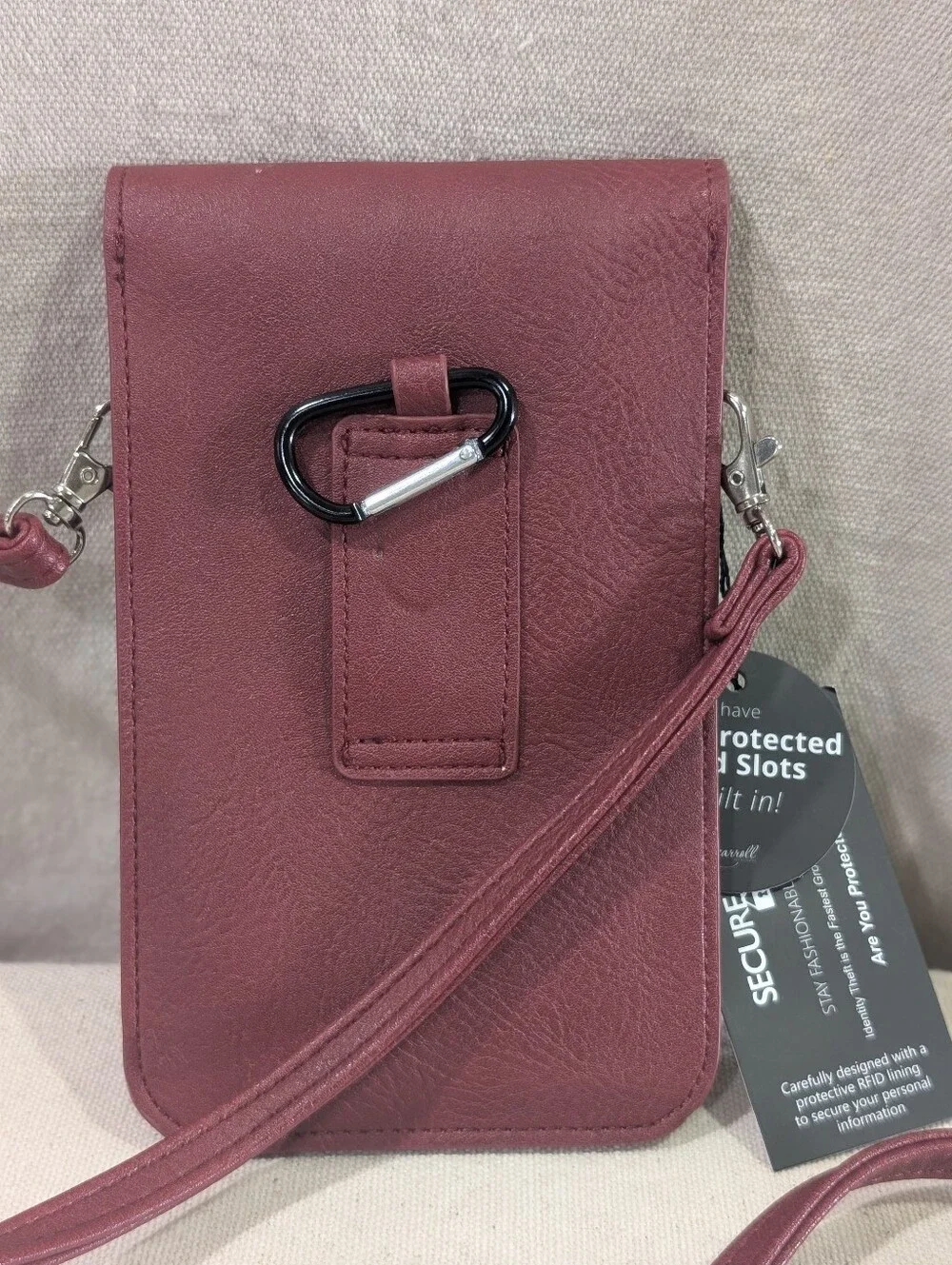 NWT K-Carroll Crossbody Purse Vegan Leather w/ RFID Card Holder Travel Vacation